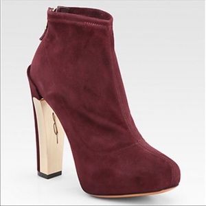 Brian Atwood Suede Heeled Booties - 5.5